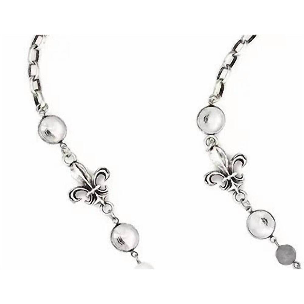 NEW FRENCH KANDE women's ashen silk mix with wire necklace in silver - Picture 2 of 2